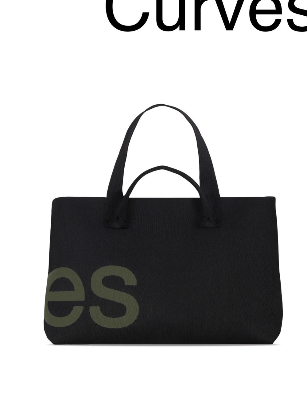 Curves by Sean Brown Two-Tone Knit Tote Bag (Deep Olive/Black)